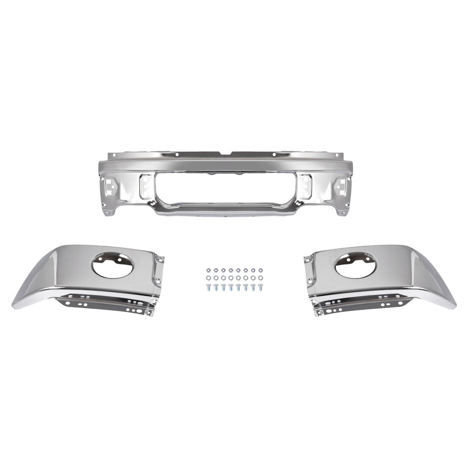 NEW Chrome Steel Front Bumper Face Bar W/ Fog Holes For Ford F-150 F150 09-14