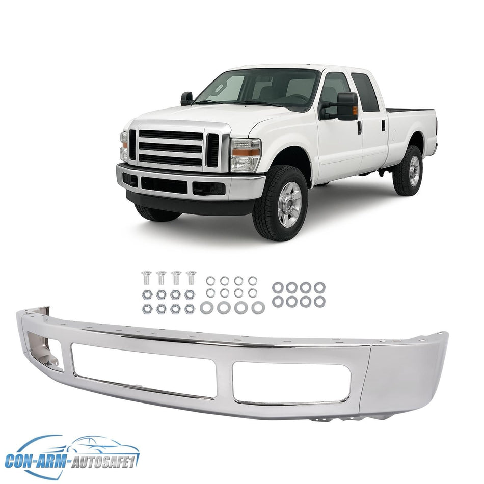 Chrome Steel Front Bumper Face Bar For Ford F250 F350 F450 Super Duty 2008-2010